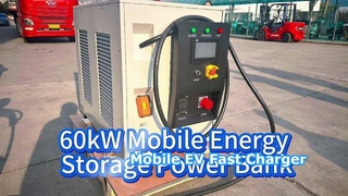 60kW 65kWh Mobile Energy Storage EV Charger, Portable Fast Charging Station