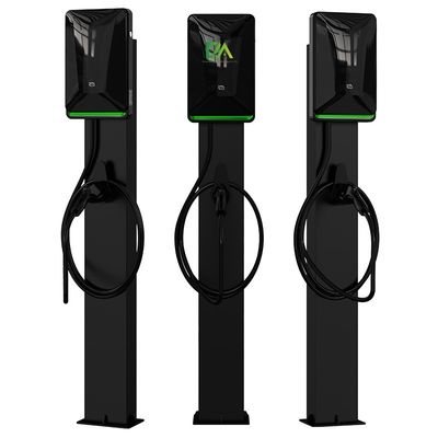 Good price Home Commercial Black Column Electric Vehicle Charger Type 2 7kw 11KW 22kw Portable Charging Station With RFID OCPP online