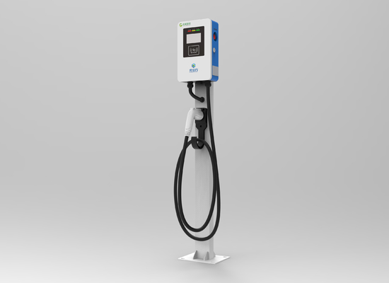 White And Blue 7KW AC EV Charger Pile For Office Hotel Parking Lot