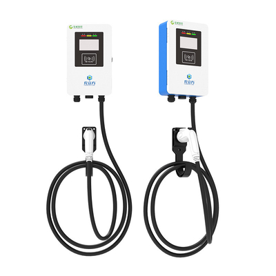 7KW/32A Blue And White Wall-Mounted / Column Electric Vehicle Charging Pile Electric Vehicle Charger