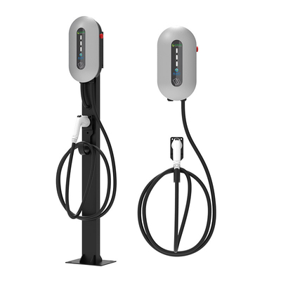7KW/32A Silver Wall-Mounted / Column Electric Vehicle Charging Pile Electric Vehicle Charger