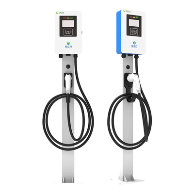 Good price 7KW 11KW 21KW Blue And White Column / Floor-Standing Single-Gun Electric Vehicle AC Charging Pile online