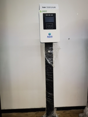 7KW Blue And White Column / Floor Type Single Gun Electric Vehicle AC Charging Pile