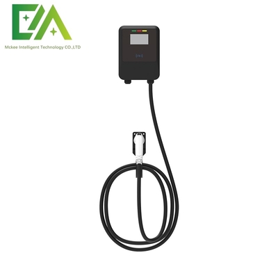 7KW 11KW 22KW Black Wall-Mounted Electric Vehicle Single Gun AC Charging Pile / Commercial Portable Charger