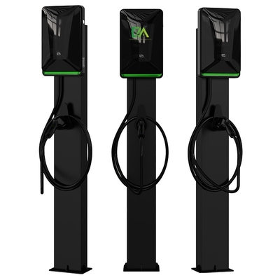 Home Commercial Black Column Electric Vehicle Charger Type 2 7kw 11KW 22kw Portable Charging Station With RFID OCPP