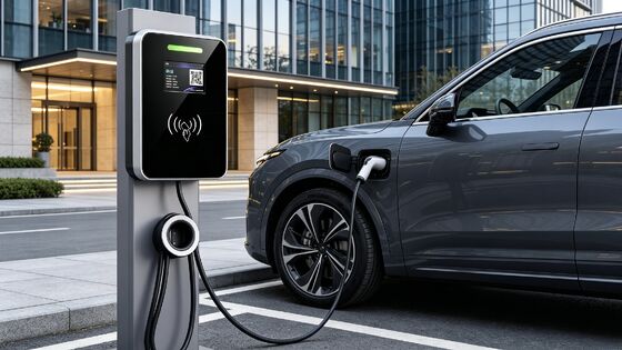Good price IP54 UL94 V0 Square Glass Wall Mounted Column Type Structure EV Charger Type1 11kw 16A 380V 5.64 Inch LCD Display AC Charging Station online