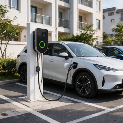 Good price Wall And Column Mountable U Shaped Euro Type2 AC EV Charging Station 11kW 16A 380V plus minus 10 percent IP54 4.59 Inch LCD Integrated Full Multi Safety Protection EVSE online