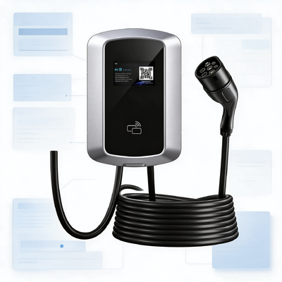 Good price Three Phase EV Charger J8 Wall Or Column Mount AC Charging Station Euro Type2 22kW 32A 380V IP54 5.64 inch LCD Screen online