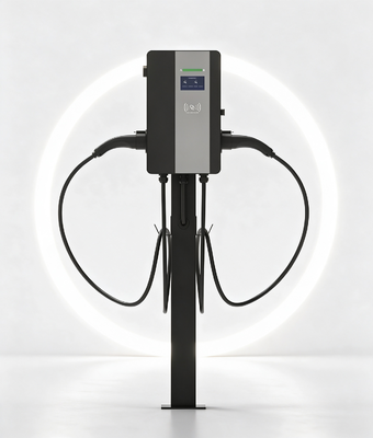 Good price High Performance AC EV Charger Type1 11KW Dual Gun Design IP54 OCPP1.6J Built In 4.3 Inch Color Touch Screen 4G WIFI Ethernet APP Swipe Card Scan Code Activation online