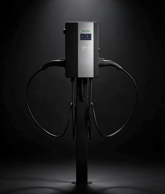 Good price Wall Mounted CLF AC 22D AC EV Charger type1 22KW Dual Gun Structure IP54 OCPP1.6J Built In 4.3 Inch Color Touch Screen Max Output Current Up To 32A online