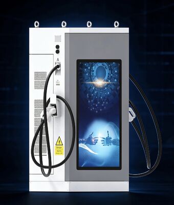 240kW DC EV Charger 55-inch LCD Advertising Screen Dual Display CCS1 CCS2 CHAdeMO GB/T for Bus Fleet Depot