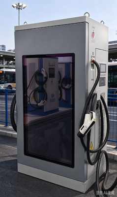 60kW Advertising Screen Series Dual Gun DC EV Charger 55 Inch LCD 10 Inch Touch OCPP1.6J IP54