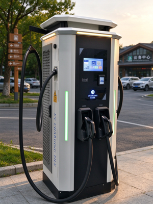 120kW DC EV Charger CCS1 CCS2 CHAdeMO GB/T 200-1000V OCPP 1.6J 10 Inch Screen Fast Charging Station